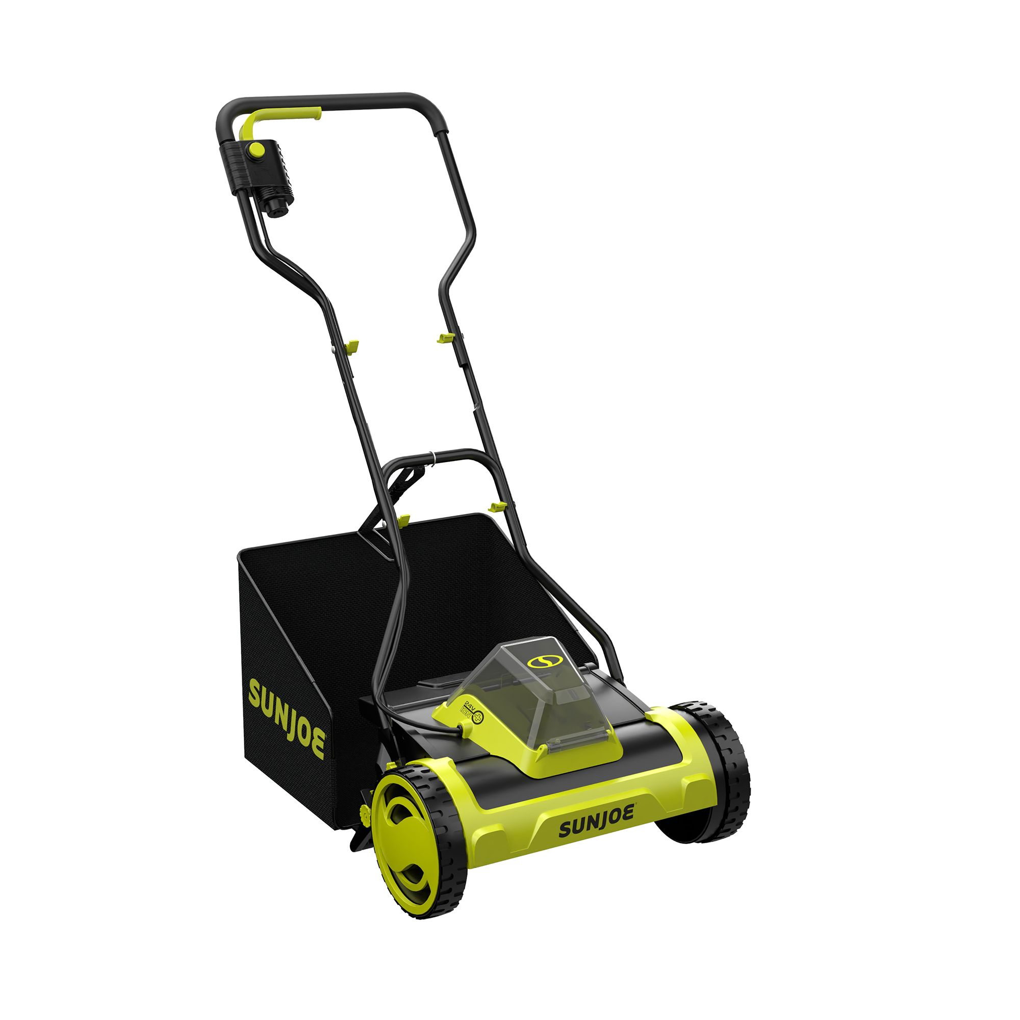Sun Joe 24V IONMAX Cordless Push Reel Mower — 15in., 4.0Ah Battery and Charger, 11.9 Gal. Collection Bag, Model# 24V-CRLM15